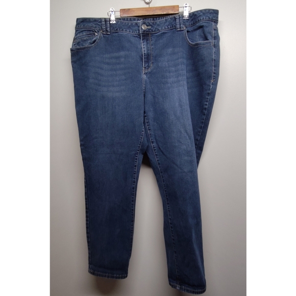 Lane Bryant Denim - Lane Bryant Skinny Jeans Women Size 24 Blue Stretch Genius Fit Fall Casual